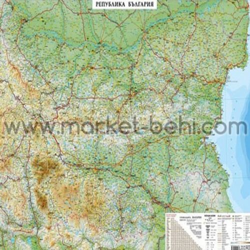 Стенна карта на България географска1:540 000