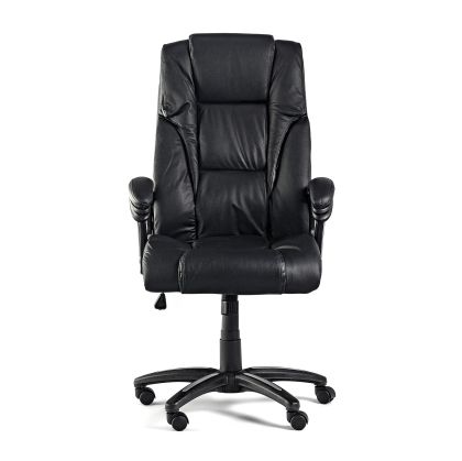 Директорски стол Fuego, естествена кожа, Tilt механизъм, до 130 kg, черен