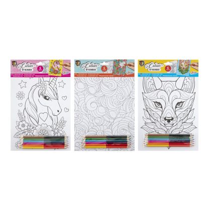 Moxy Рисуване по номера, асорти, А4, с 6 молива, 6 листа, 48 броя