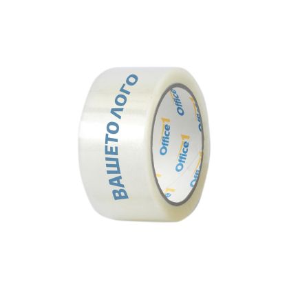 Тиксо, акрилно, 48 mm x 66 m, безшумно, безцветно, с два цвята печат