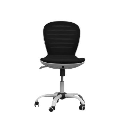 Детски стол RFG Flexy White, дамаска и меш, черна седалка, черна облегалка