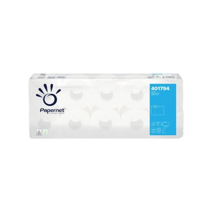 Тоалетна хартия Papernet Special, целулоза, двупластова, 180 къса, 19.8 m, 10 броя