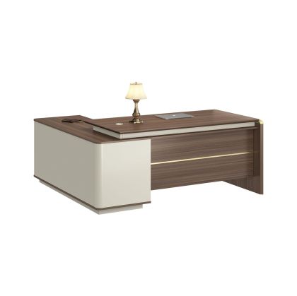 Бюро RFG Lisabon, с шкаф, 1800 х 1650 х 760 mm, ПДЧ 25 mm, дъб и сиво