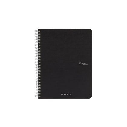 Fabriano Тетрадка Ecoqua, A4, картонена корица, със спирала, 70 листа, черна