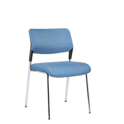 Посетителски стол RFG Evo 4L M, текстил, метална основа, до 120 kg, син, 5 броя в комплект