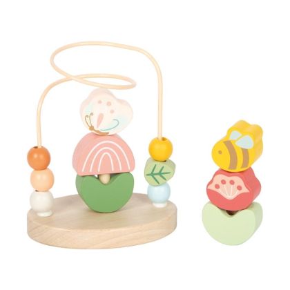 Small Foot Играчка Tiny Friends, с лабиринт и мъниста, дървена