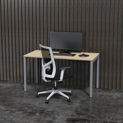 Бюро Narbutas Nova U, 1400 x 700 x 740 mm, меламин избелен дъб, сив метал, крак тип U