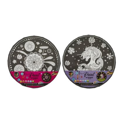 Moxy Рисуване по номера, с 6 бои, кръг, 30 cm, асорти, 24 броя