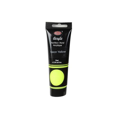 Beifa Акрилна боя, в тубичка, 75 ml, неоновожълта