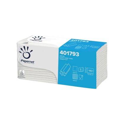 Кърпи за ръце Papernet Special, Z-сгъвка, двупластови, 23 x 23 cm, 143 къса