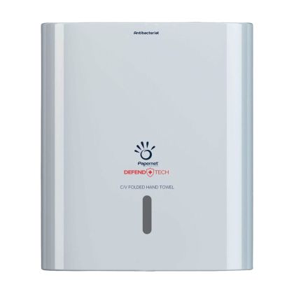 Диспенсър за сгънати Papernet, кърпи за ръце, бял, 2.5 пачки, 30 х 14.5 х 33.6 cm