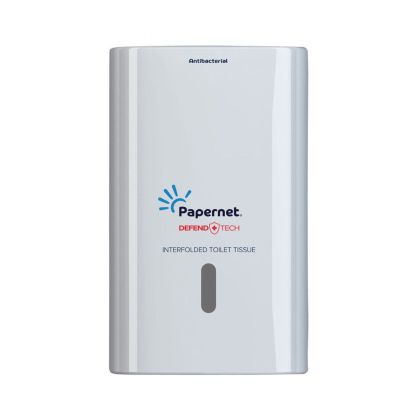 Диспенсър за тоалетна хартия Papernet, на пачка, бял, 2.5 пачки, 16.5 х 13.5 х 26.5 cm