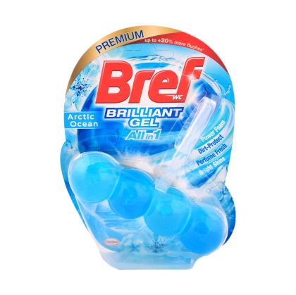 Ароматизатор за тоалетна Bref Brilliant Gel, океан, 42 g