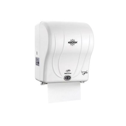 Диспенсър за хартиени ролки Rulopak, със сензор, 21 cm, бял, 23.5 х 31 х 40 cm