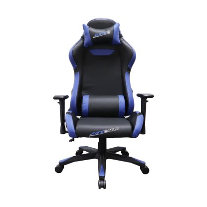 Геймърски стол RFG Race@Star, екокожа, полиамидна основа, до 130 kg, черна седалка, синя облегалка