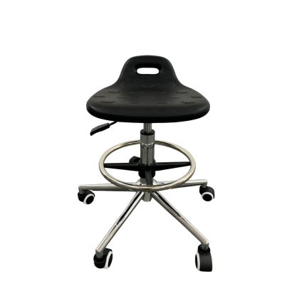 Лабораторен работен стол RFG Labsit Ring, висок, полиуретан, до 130 kg, черен