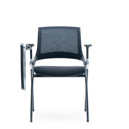 Посетителски стол RFG Swiss Table M, дамаска и меш, до 120 kg, черна седалка, черна облегалка, 2 броя в комплект