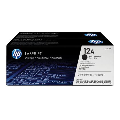Оригинална тонер касета HP Q2612AD, 2000 страници/5%, Black, 2 броя