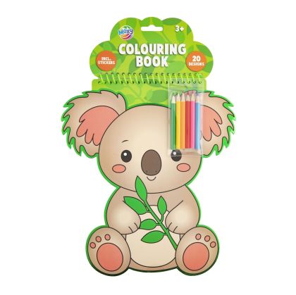 Moxy Книжка за оцветяване, с форма на коала, с 6 молива