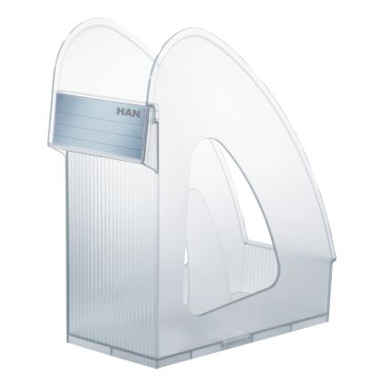 HAN Вертикална поставка Galaxy, двойна, с разделител, прозрачна