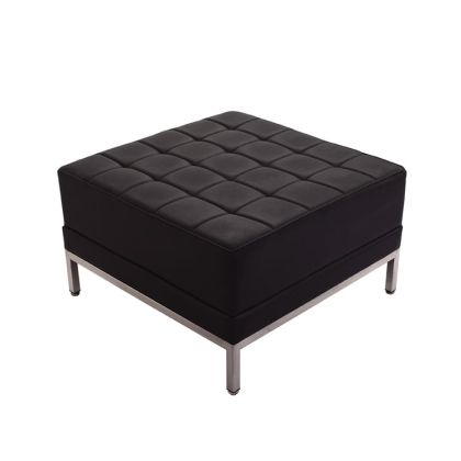 Табуретка RFG Neo, квадратна, екокожа, 700 х 700 х 450 mm, черен