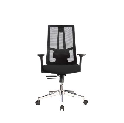 Ергономичен стол RFG Artur W, дамаска и меш, до 150 kg, черна седалка, черна облегалка