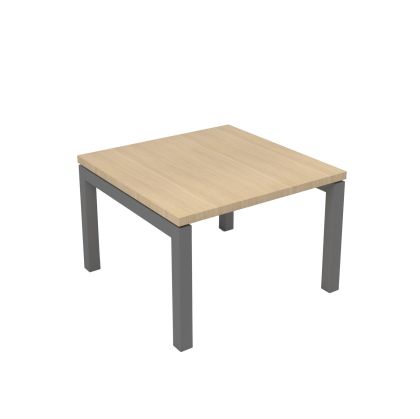 Ниска маса Narbutas Nova, 600 x 600 x 400 mm, квадратен плот, ПДЧ, меламин избелен дъб, сив метал, крак тип U