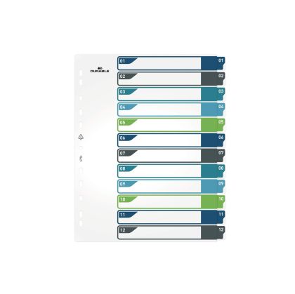 Durable Разделители за принтиране, PP, 12 цвята