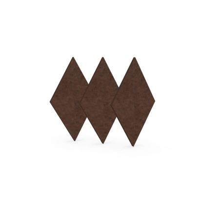 Акустично пано Narbutas Pet, диамант, 115 х 200 х 9 mm, PET филц, 3 броя, цвят кестен