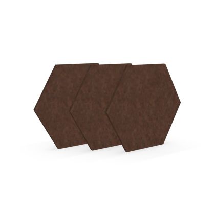 Акустично пано Narbutas Pet, шестоъгълник, 173 х 200 х 9 mm, PET филц, 3 броя, цвят кестен