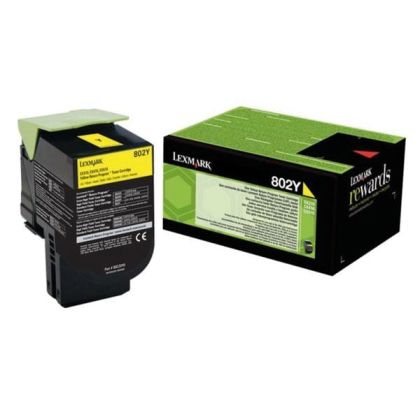 Оригинална тонер касета Lexmark 80C20Y0, 1000 страници/5%, Yellow