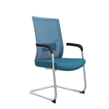 Посетителски стол RFG Snow M, дамаска и меш, до 120 kg, светлосиня седалка, светлосиня облегалка, 2 броя в комплект