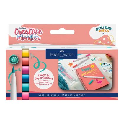 Faber-Castell Маркер-четка Creative Holiday Vibes, 6 цвята