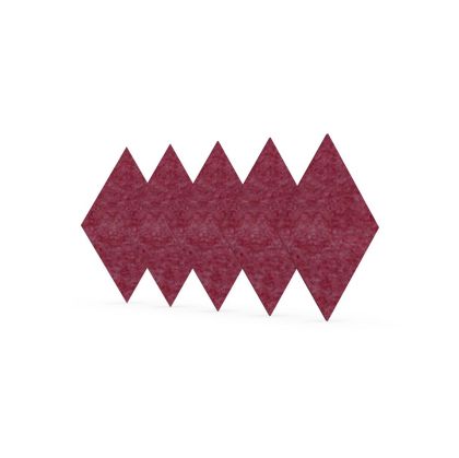 Акустично пано Narbutas Pet, диамант, 115 х 200 х 9 mm, PET филц, 5 броя, тъмнорозово