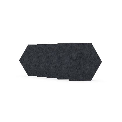 Акустично пано Narbutas Pet, шестоъгълник, 173 х 200 х 9 mm, PET филц, 5 броя, тъмносиво