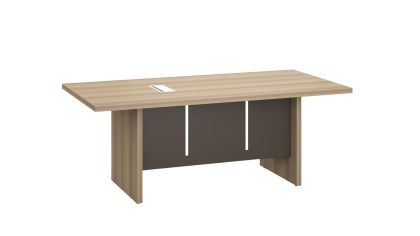 Заседателна маса RFG Milano, 2000 х 1000 х 750 mm, правоъгълен плот, ПДЧ 40 mm, светъл дъб и тъмносиво