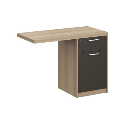 Помощен плот с контейнер RFG Milano, 1000 х 480 х 750 mm, ПДЧ, светъл дъб и сиво