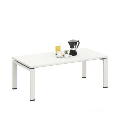 Ниска маса RFG Monaco, 1200 х 600 х 450 mm, правоъгълен плот, ПДЧ 25 mm, метална основа, бяла