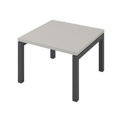 Ниска маса Narbutas Nova, 600 x 600 х 400 mm, квадратен плот, ПДЧ, перленосив меламин, тъмносив метал, крак тип U
