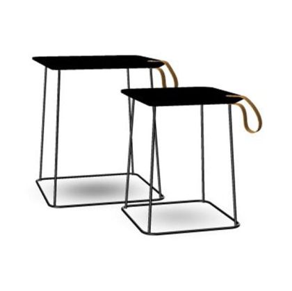 Ниска маса Interstuhl Hub HU920, правоъгълен плот, HPL, метална основа, черна, 2 броя в комплект