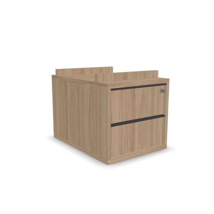 Контейнер за бюро Narbutas Nova, окачен, 42.8 x 60 x 41 cm, ПДЧ, меламин кехлибарен дъб, тъмносиви дръжки
