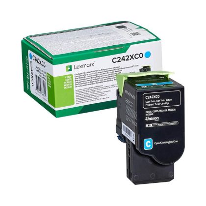 Оригинална тонер касета Lexmark C242XC0, C2325/C2425/C2535, 3500 страници/5%, Cyan