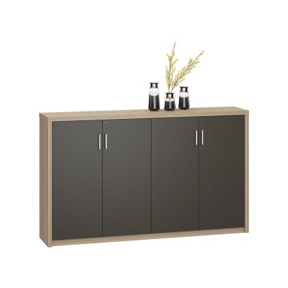 Шкаф RFG Milano, 2000 х 400 х 1200 mm, ПДЧ, светъл дъб и сиво