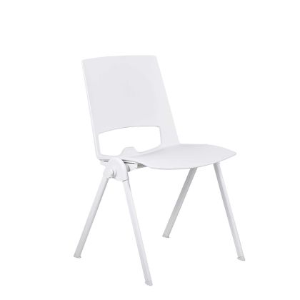 Посетителски стол RFG Sweet White, полипропилен, до 120 kg, бял, 4 броя в комплект