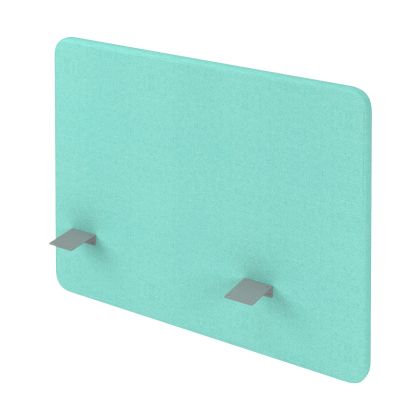 Шумоизолиращ преграден панел за бюро Narbutas Desk 760, 1000 x 36 x 760 mm, дамаска Velito Presto светла мента, сив метал, десен