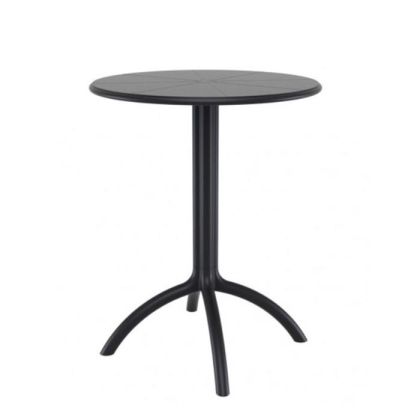Градинска маса Октопус, кръгла, пластмасова, черна