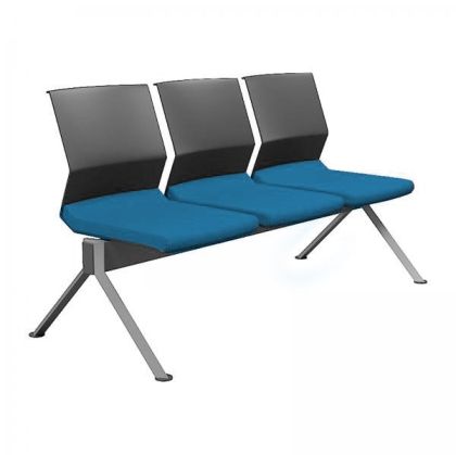Посетителска пейка RFG Lisa Black, с 3 места, текстил, метална основа, синя