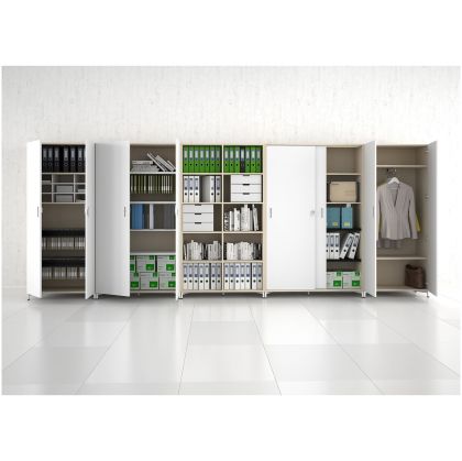 Стелаж Narbutas Choice, 1000 x 400 x 1780 mm, ПДЧ, меламин избелен дъб, меламин избелен дъб