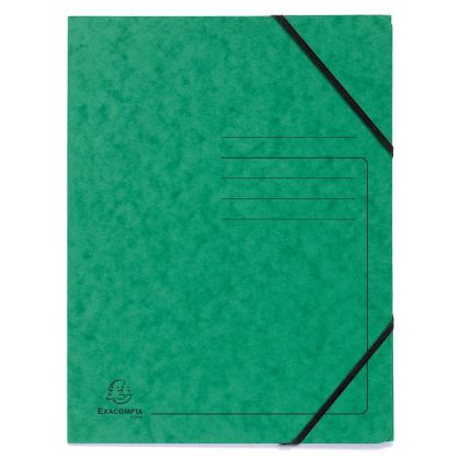 Exacompta Папка, картонена, с ластик, зелена