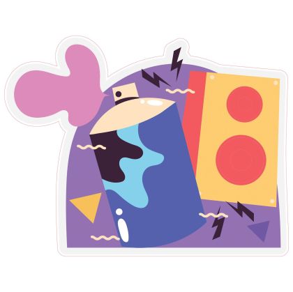 STEM Стикер, Зала за дигитални изкуства, комплект B8, 100 cm, стикер 2